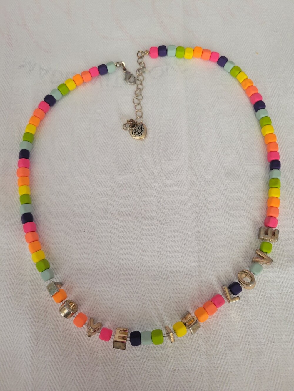 Betsy Johnson Beaded 'Love' Multicolor Necklace - Women Jewelry